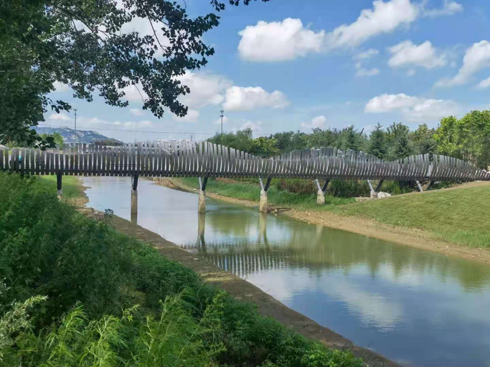 煙臺橋梁景觀工程八角河公園破繭橋施工中，敬請期待！—煙臺旭升鋼構(gòu)